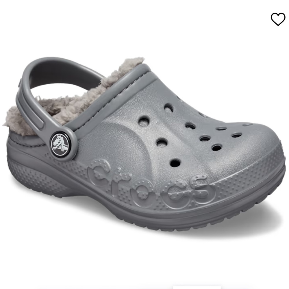 New Crocs Baya Lined Sherpa Fleece Clogs in Charcoal Size 6C - Picture 4 of 7